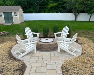 Polywood Adirondack Chairs & Breeo Fire Pit
