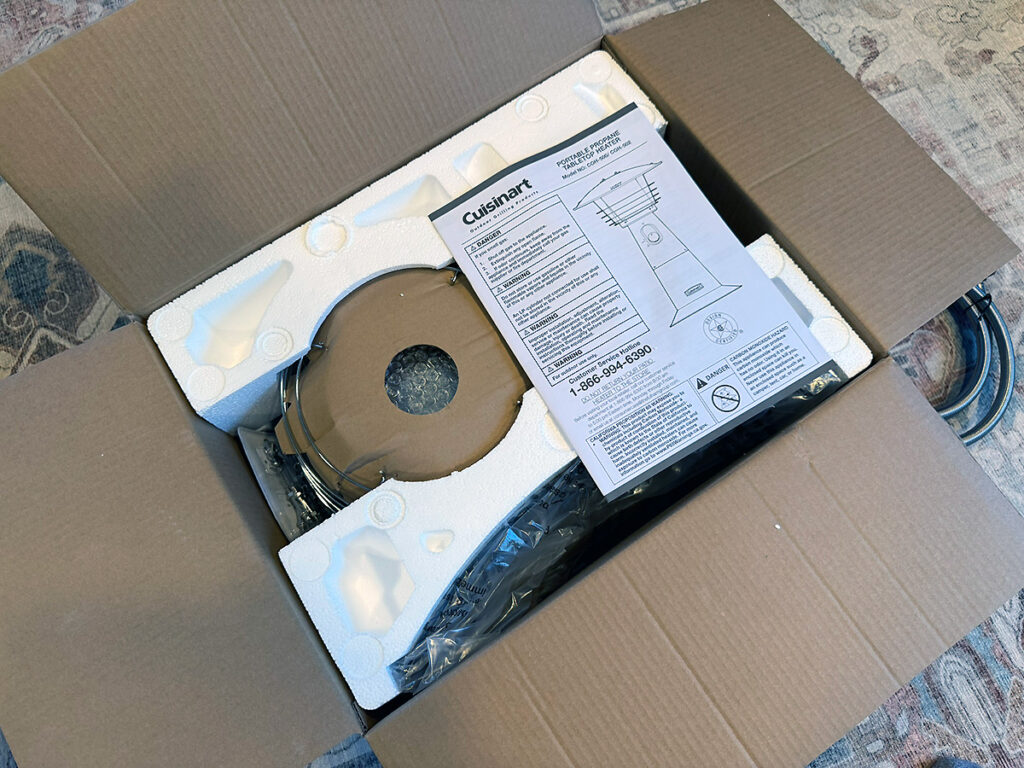 Cuisinart Patio Heater Box Opened